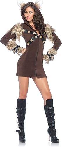 Leg Avenue - Vestido de forro polar con cremallera para mujer