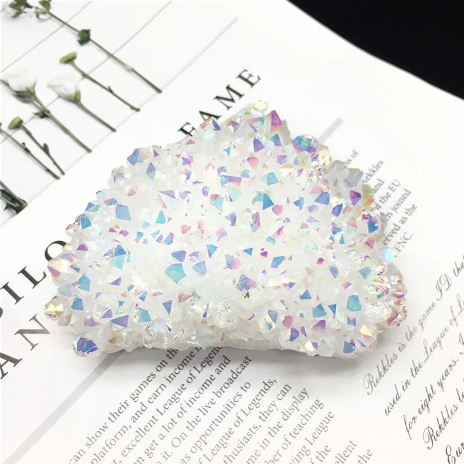 Cristal de roche aura ange pour harmoniser l'energie de votre salon