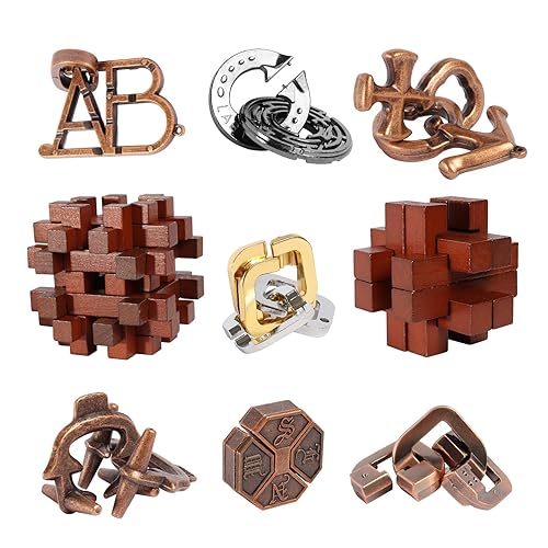 9pcs Difficulty Puzzles Gift for Adults, Teens, and Kids Brain