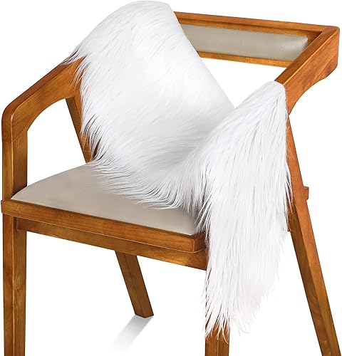 Tela cuadrada de piel sintética de 10 x 60 pulgadas, cortes de piel peluda, parches de piel cuadrada esponjosa para adornos de Navidad, fursuit,