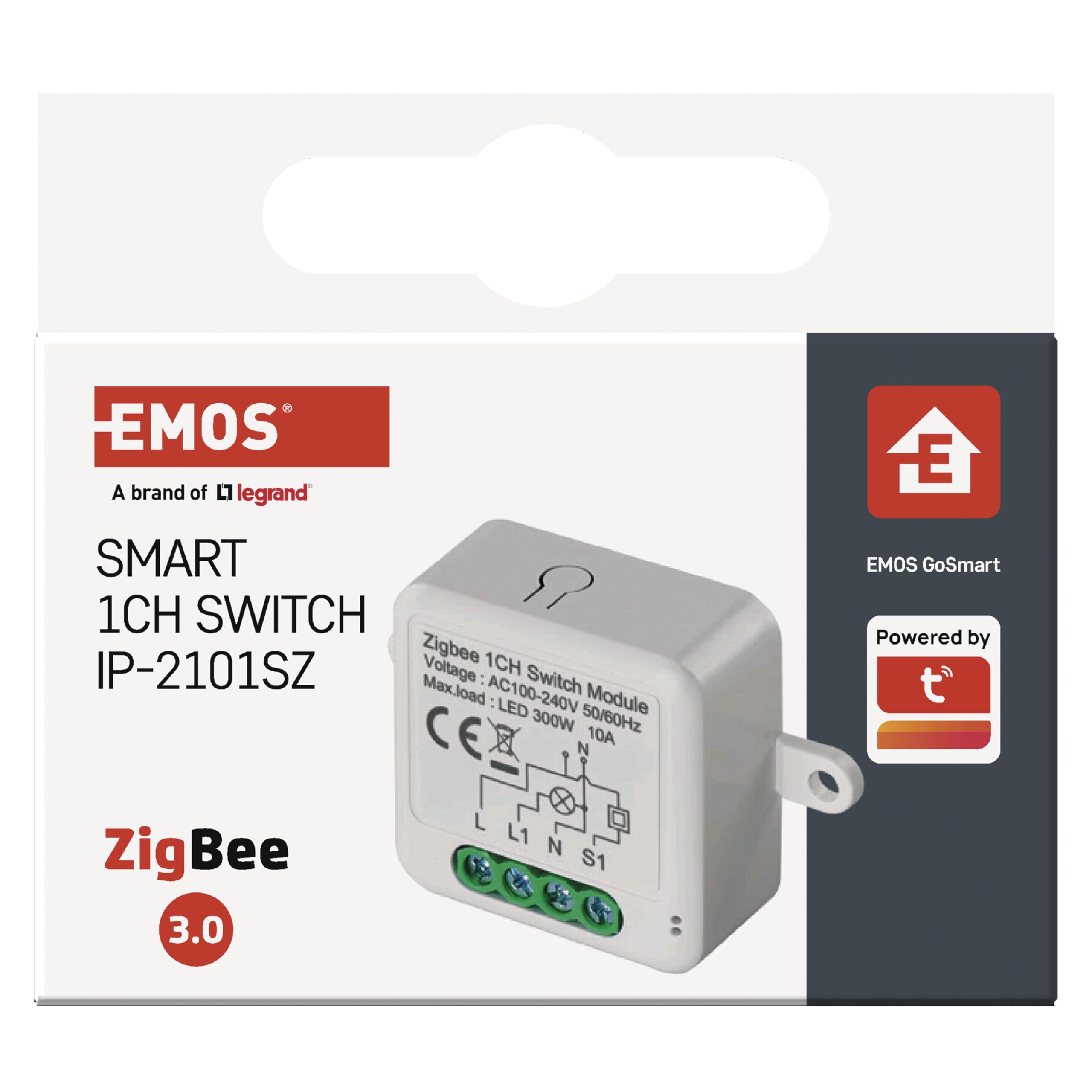 EMOS GoSmart - moduł włącznika światła Smart Home z aplikacją - ZigBee - do pojedynczego przełącznika - podtynkowy przełącznik przekaźnika do zdalnego sterowania, sterowanie głosem - kompatybilny z