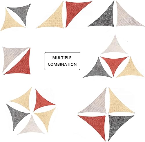 Miniatura 9 de AsterOutdoor - Toldo parasol triangular de 10 x 10 x 10 pies, Toldo con bloqueador ultravioleta para patio, patio trasero, césped, jardín,