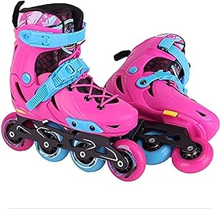 Inline Skates Roller Skate Adjustable Size, Roller Kids Blades Fun Skate Safe And Durable Inline Roller Skates For Kids Women Men Adult Boys Girls-inline Roller Black Pink Or Blue,Pink,XL（42~44）,F