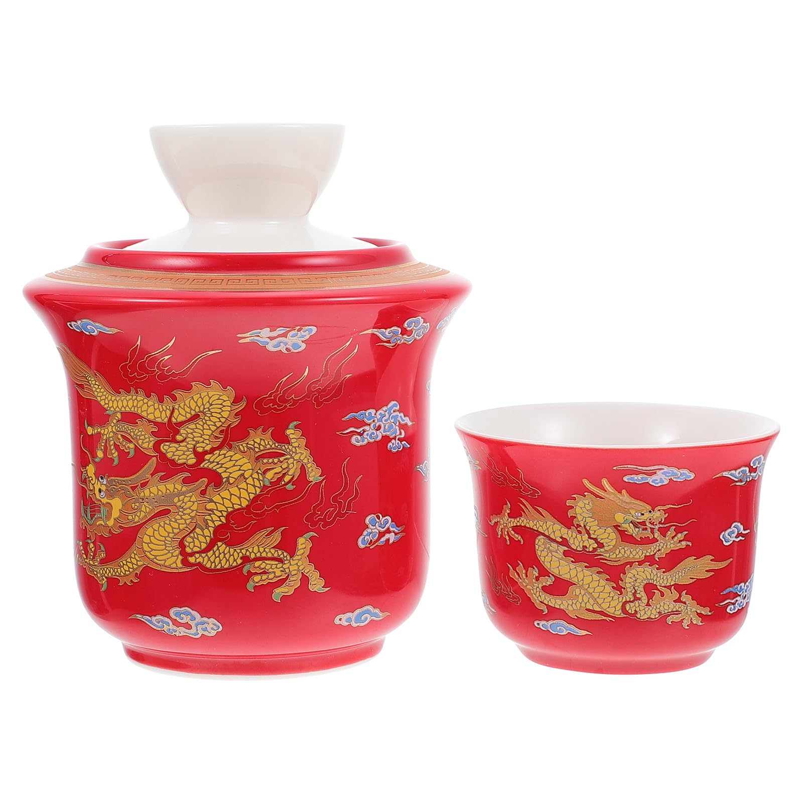 Calentador de vino de cerámica roja con diseño chino tradicional para restaurantes