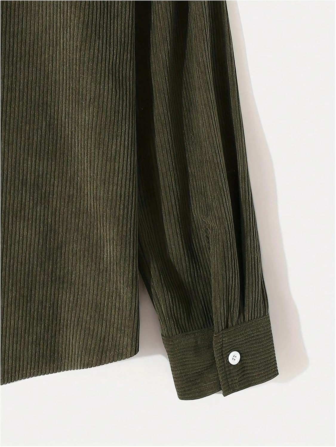 SHENHE Men's Corduroy Button Down Shirt Jacket Color Block Long Sleeve Shacket with Pocket - Image 4