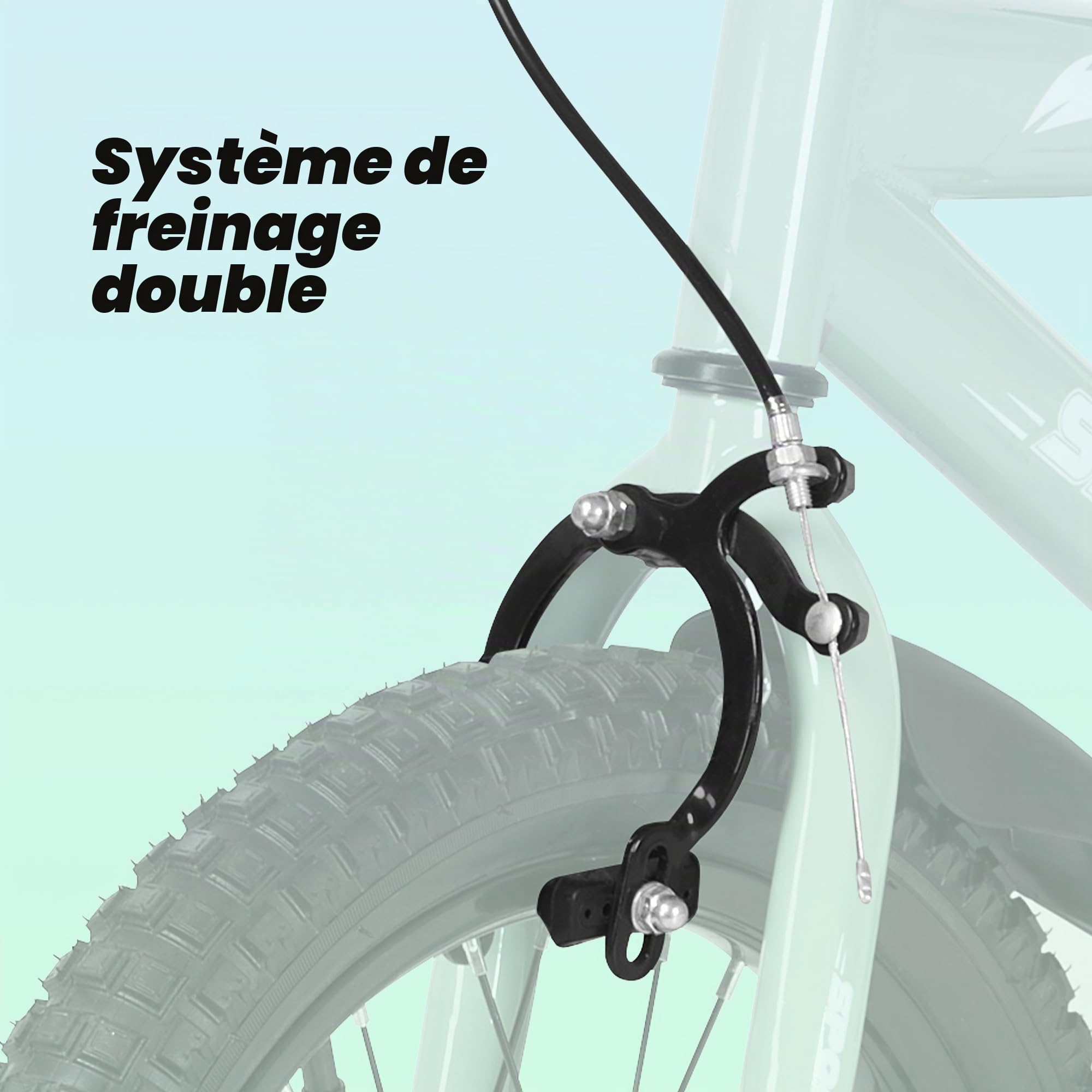 BODIOO Vélo pour Enfant de 12 Pouces avec siège réglable, Double Freins, Roues stabilisatrices, réflecteur et Garde-Boue, Convient aux Cyclistes de 84 à 97 cm