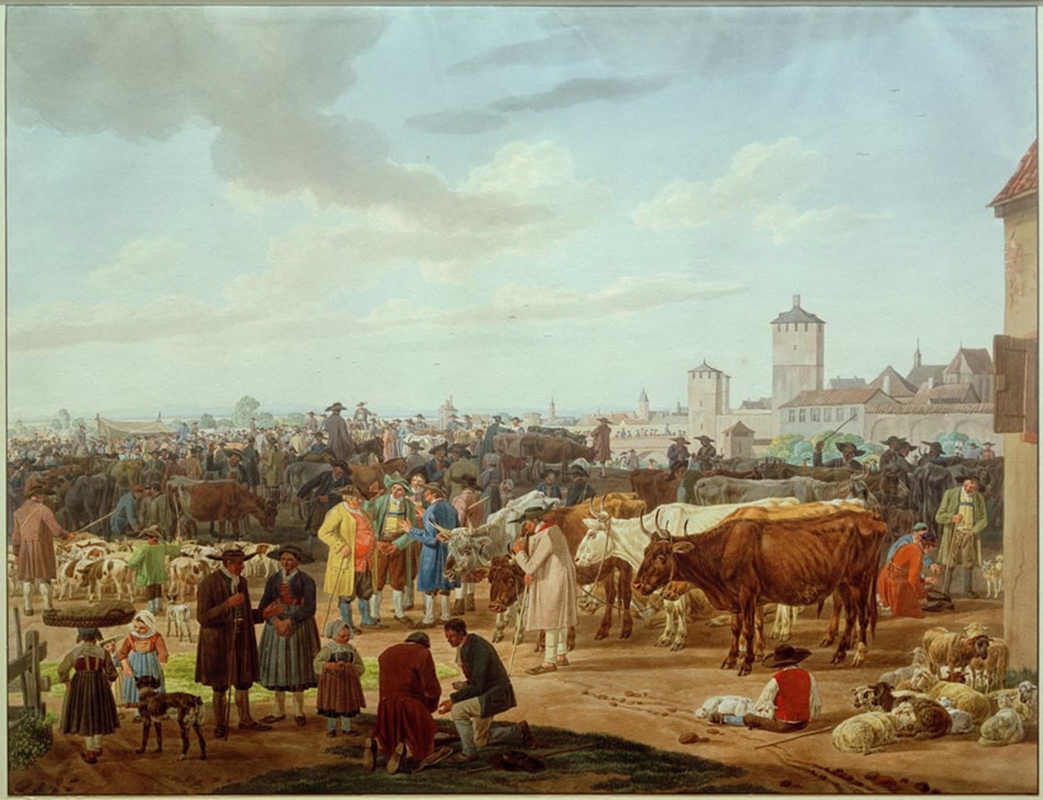 ARTXLXXBN Famous Painting Art Wall Decor Abstract Art Picture Animal Market on the Outskirts of a Town by Wilhelm Von Animal Pictures for Home Decor 60x90cm