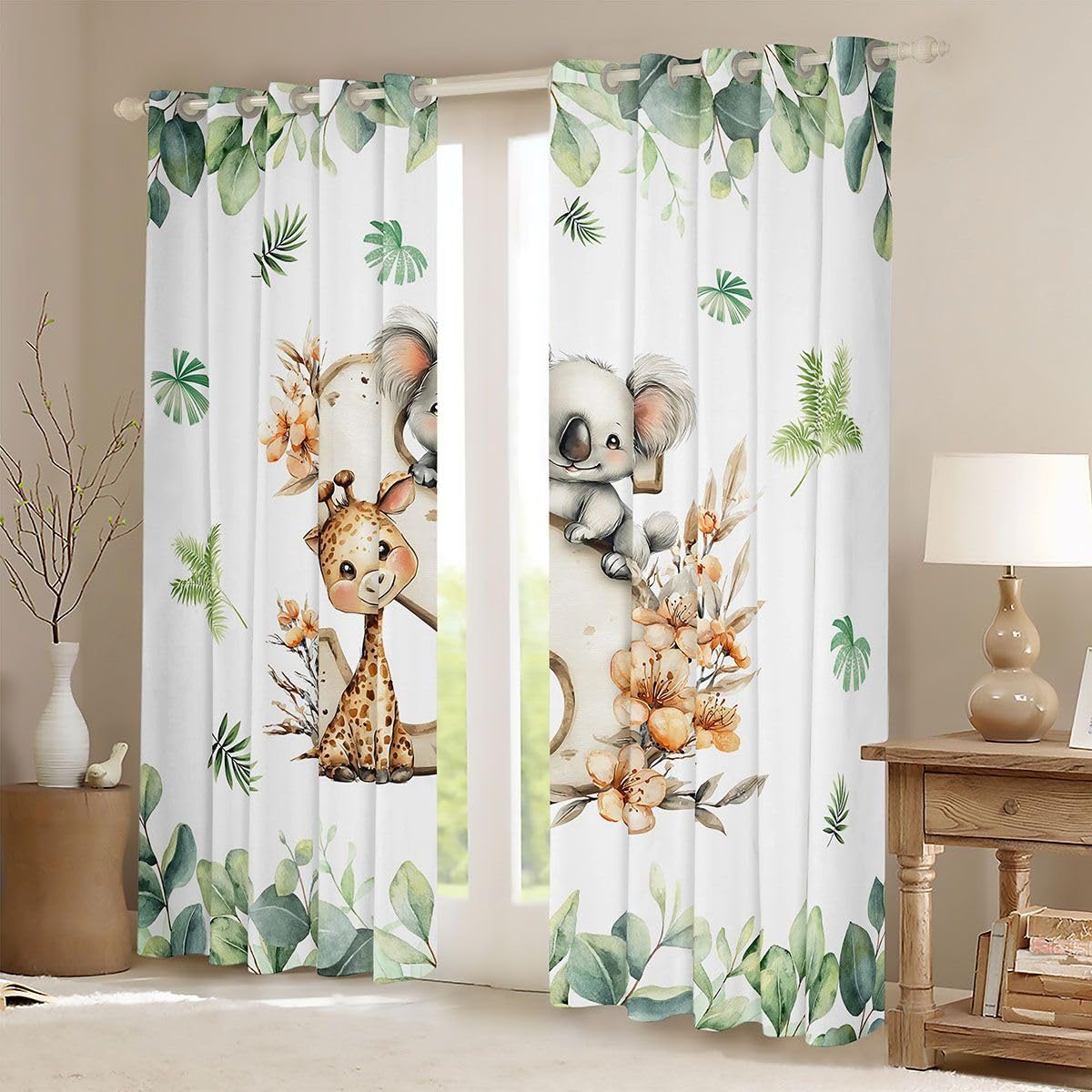 Homewish Kinder Dschungeltier Vorhänge 245x140(HxB)