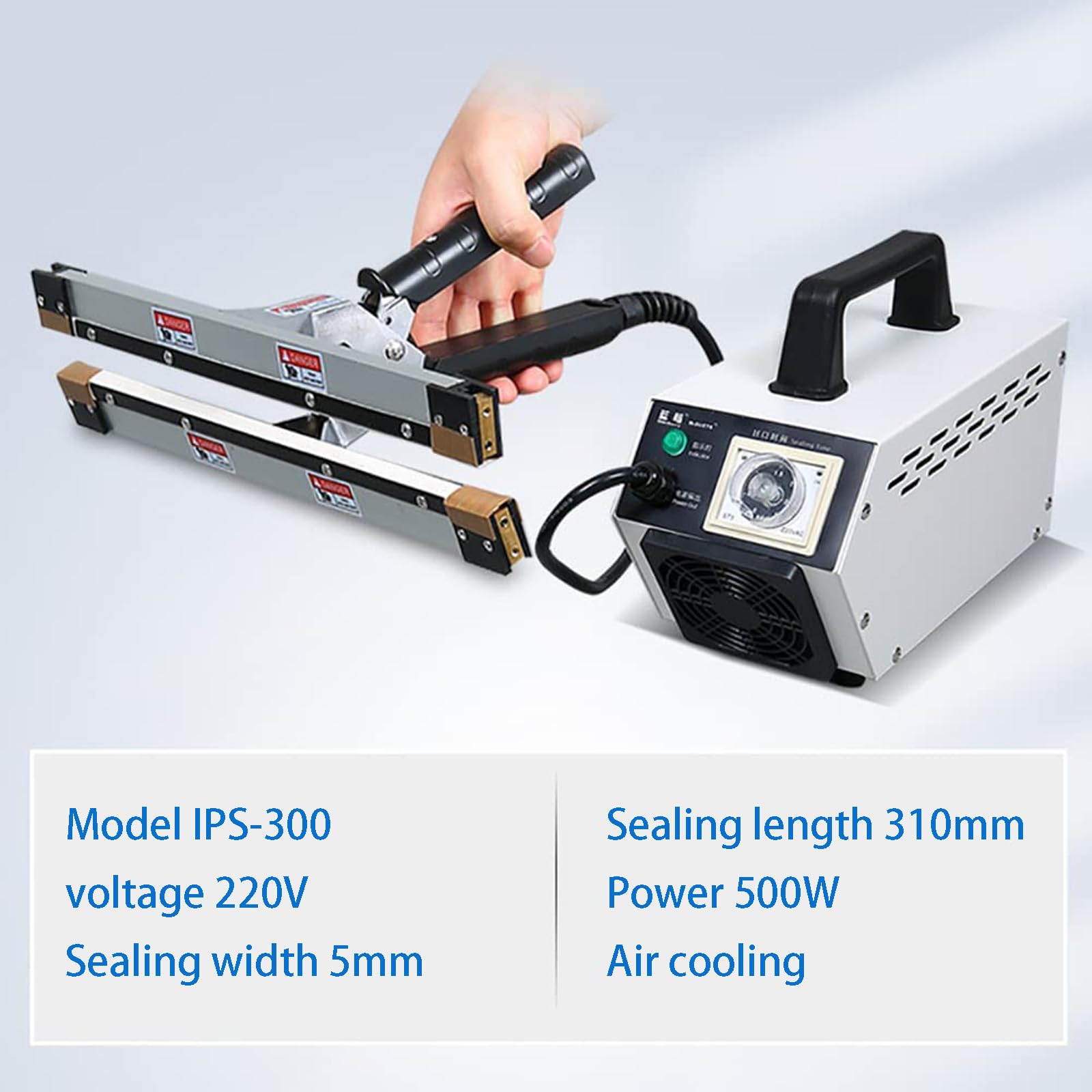Sellador térmico de mano para poliéster, papel de aluminio, bolsas de papel kraft, calentamiento de temperatura constante de doble cara, sellado rápido, fácil de usar, para almacenamiento de alimentos