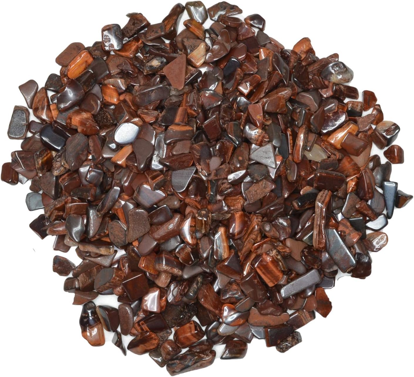 Hypnotic Gems: 18 lbs of Polished Dyed Red Tiger Eye Rock Chips - Tumbled Stones for Vases, Fountains, Art and Crafts, Jewelry Making, Crystal Healing and More!