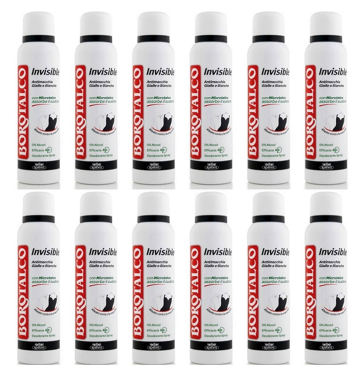 12 x Borotalco Deo Persona Unsichtbarer Spray 150 ml