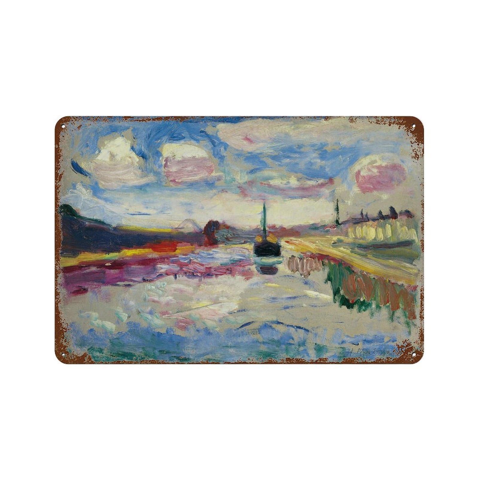 xiaoxiaoshen Henri Matisse, The Canal Du Midi, Vintage Exhibition Wall Decor Art Metal Tin Poster Modern Home Decor Art Home Bar Shop Decorations Vintage Sign 20x30cm