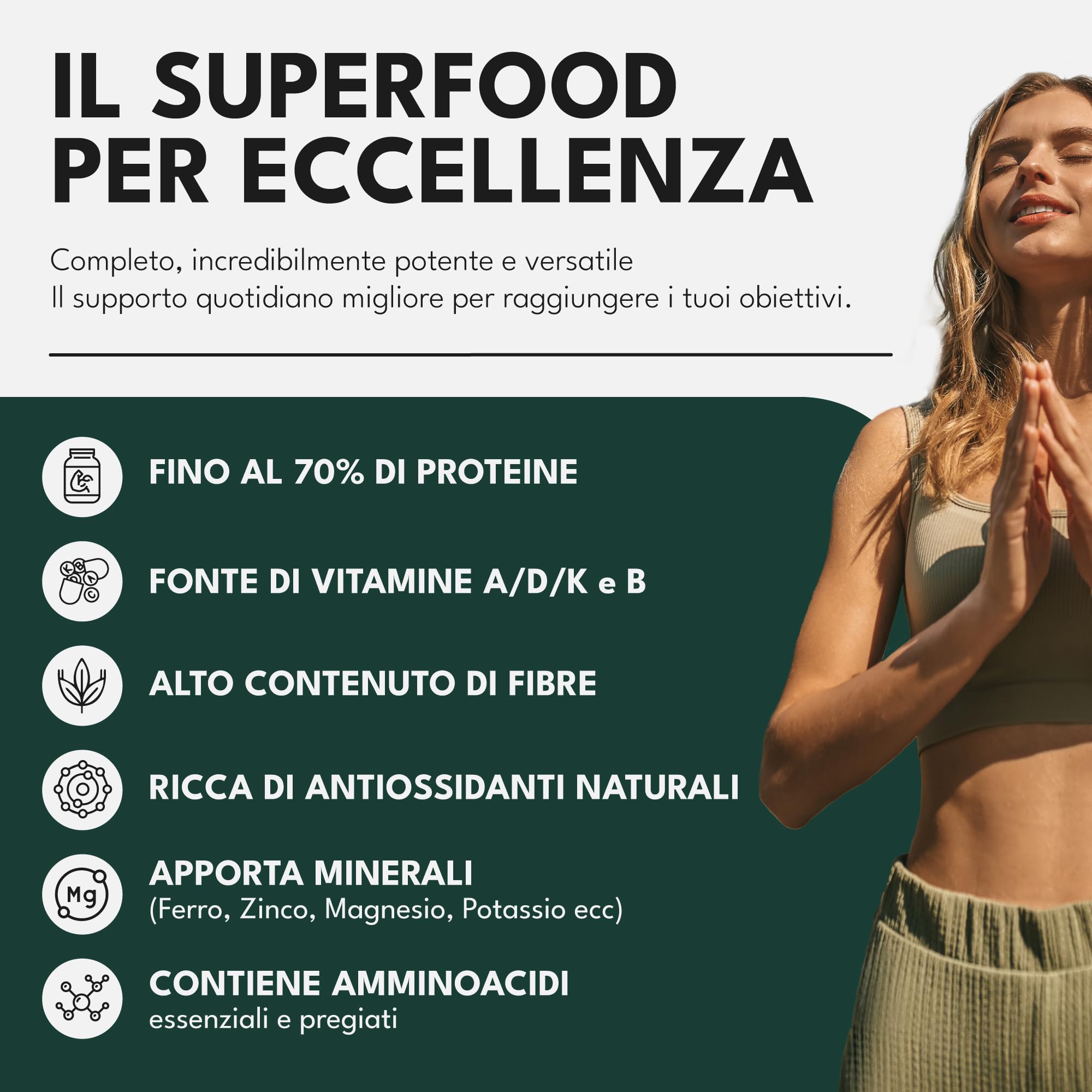 ETHOS Immuno Spirulina in Capsule - Integratore Difese immunitarie con Vitamina C e Acerola, Alga Spirulina Prodotta e Confezionata in Italia, Superfood Naturale, 100 Capsule da 750mg