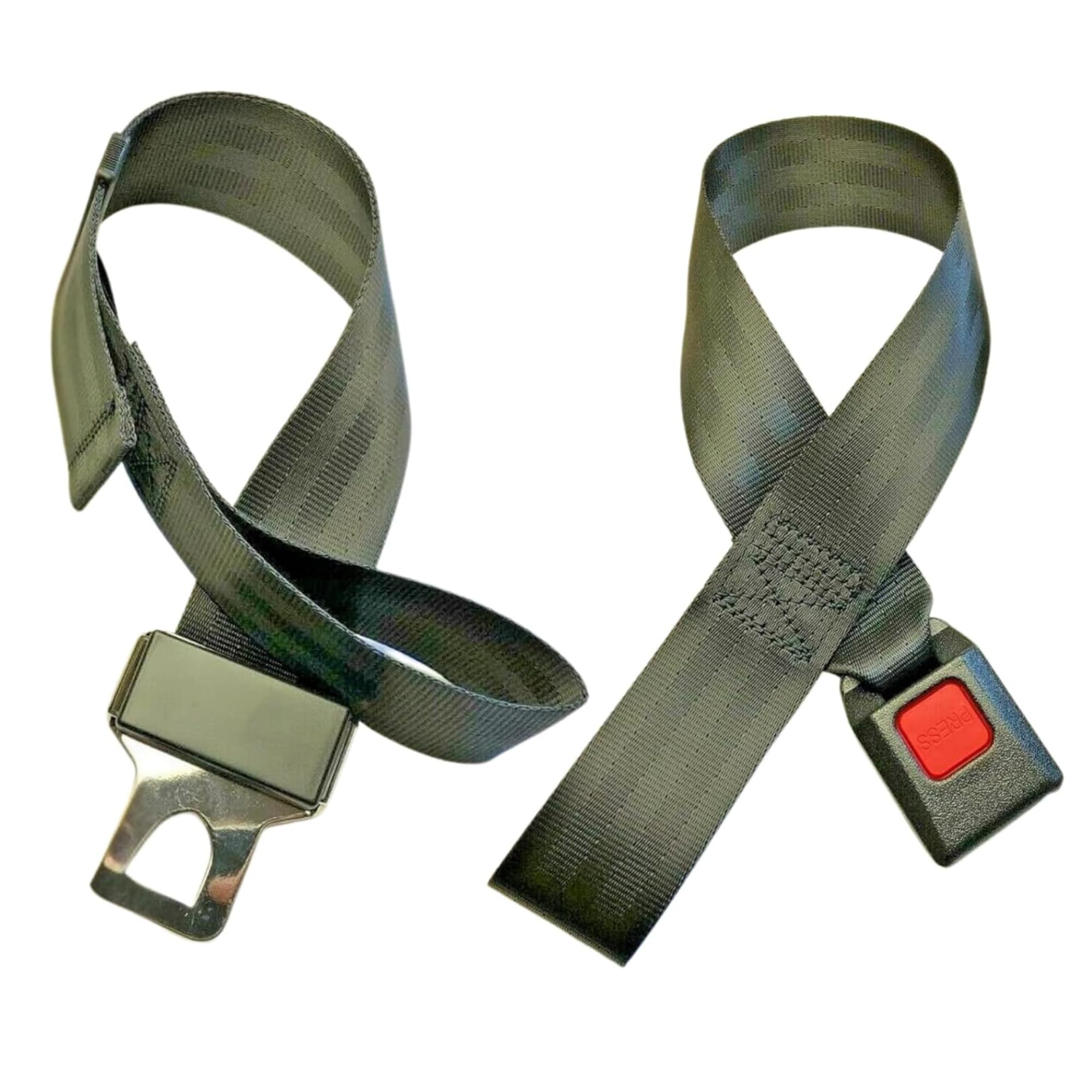 Wheelchair Seatbelt - Heavy-Duty Safety Lap Strap for Wheelchairs, Scooters & Stretchers, Premium Webbing, Easy Release Push Button Buckle and Stainless Steel Tongue with Loop End Design