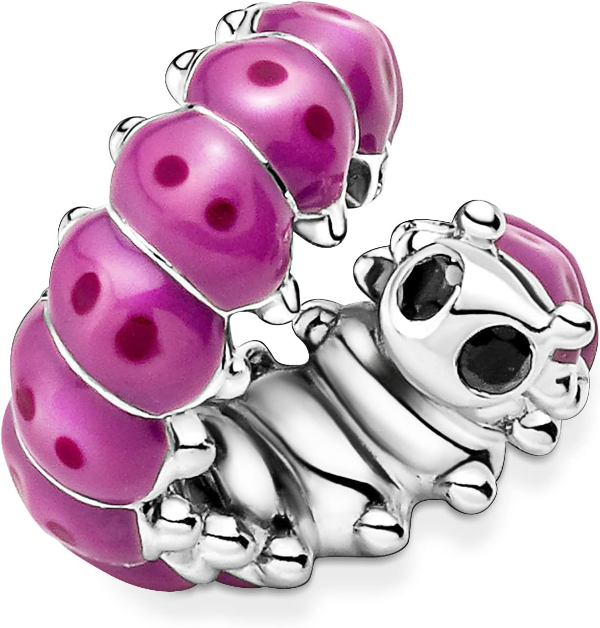 Cute Curled Caterpillar Charm Bracelet Charm Moments Bracelets - Stunning Women's Jewelry - Gift for Women - Made with Sterling Silver, Man-Made Crystal & Enamel