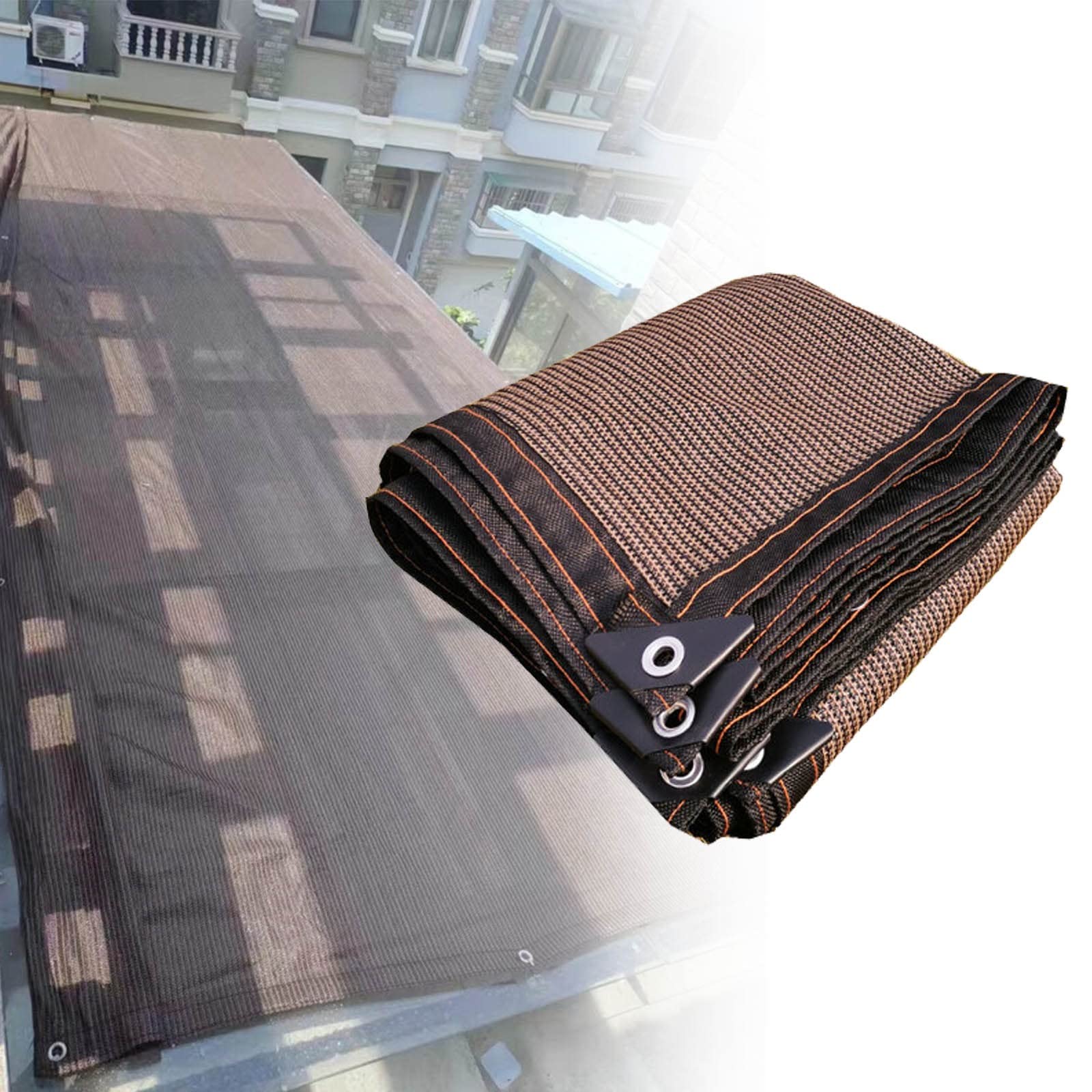 YXIAON Brown Garden Shade Cloth Greenhouse Shading Net 1x2m 2x2m 2x6m 3x4m 3x5m 5x9m 6x10m Shade Cloth with Grommets for Plants Pergola RV Kennel (Color : Brown, Size : 3x7m)