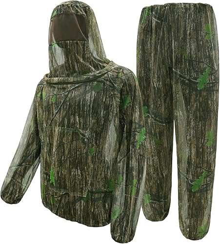 Vista 32 de LOOGU Conjuntos de mosquitos, pantalones de red y capucha de malla ultrafina, con pesca, senderismo, camping y jardinería Loogu Super Tree Camo