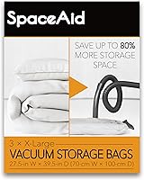 SpaceAid Jumbo Vacuum Storage Bags XL 3-Pack - Space Saver Compression Bags for Comforters, Blankets, Pillows, Bedding & Clothes