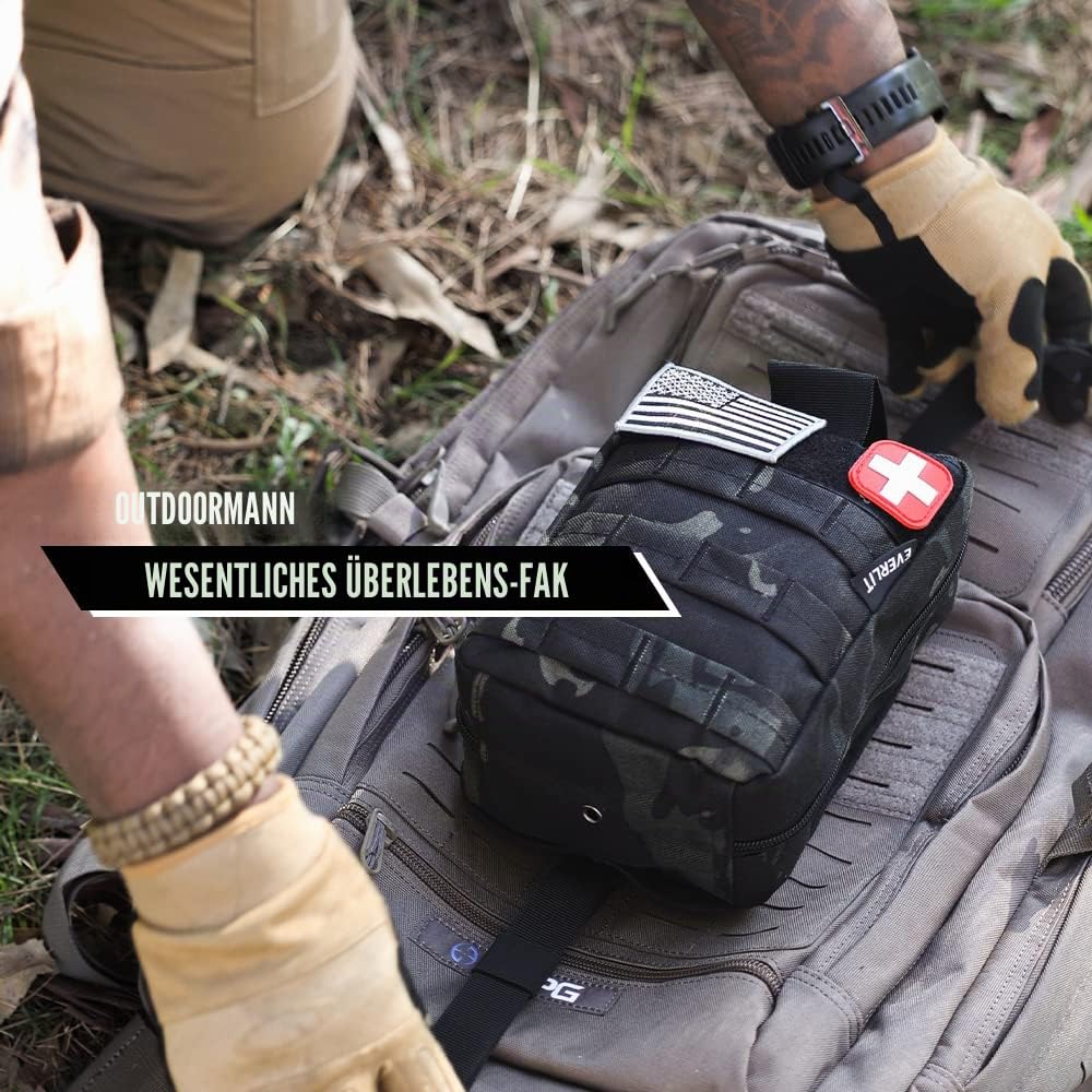 EVERLIT Emergency Survival Trauma Kit with Tourniquet 36" Splint, Military Combat Tactical IFAK for First Aid Response, Critical Wounds, Gun Shots, Blow Out, Severe Bleeding Control and More
