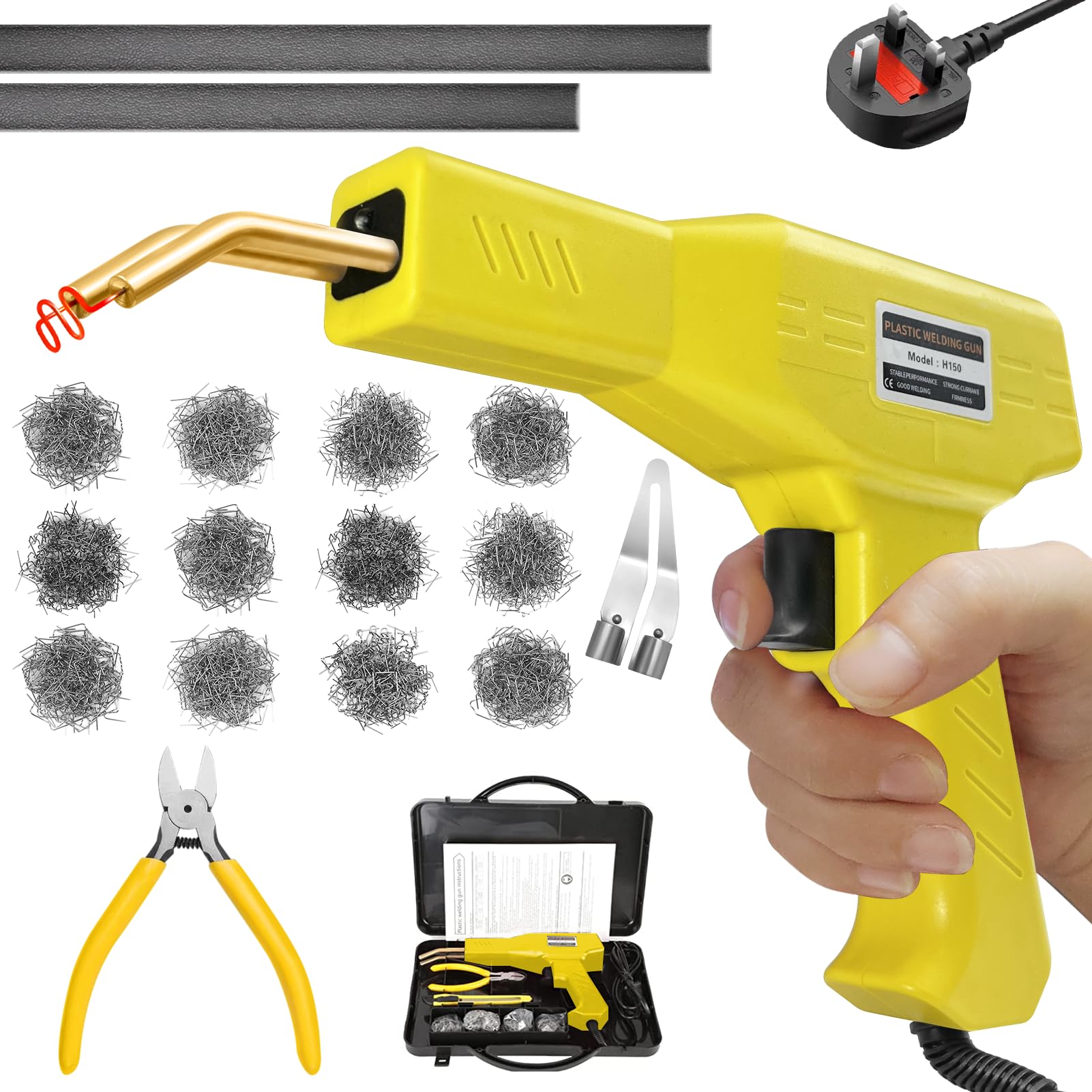 150W Plastic Welder, 2 in 1 Plastic Welding Kit, Hot Stapler Kit, 800PCS Hot Staples & 2PCS Welding Plastic Welding Rods