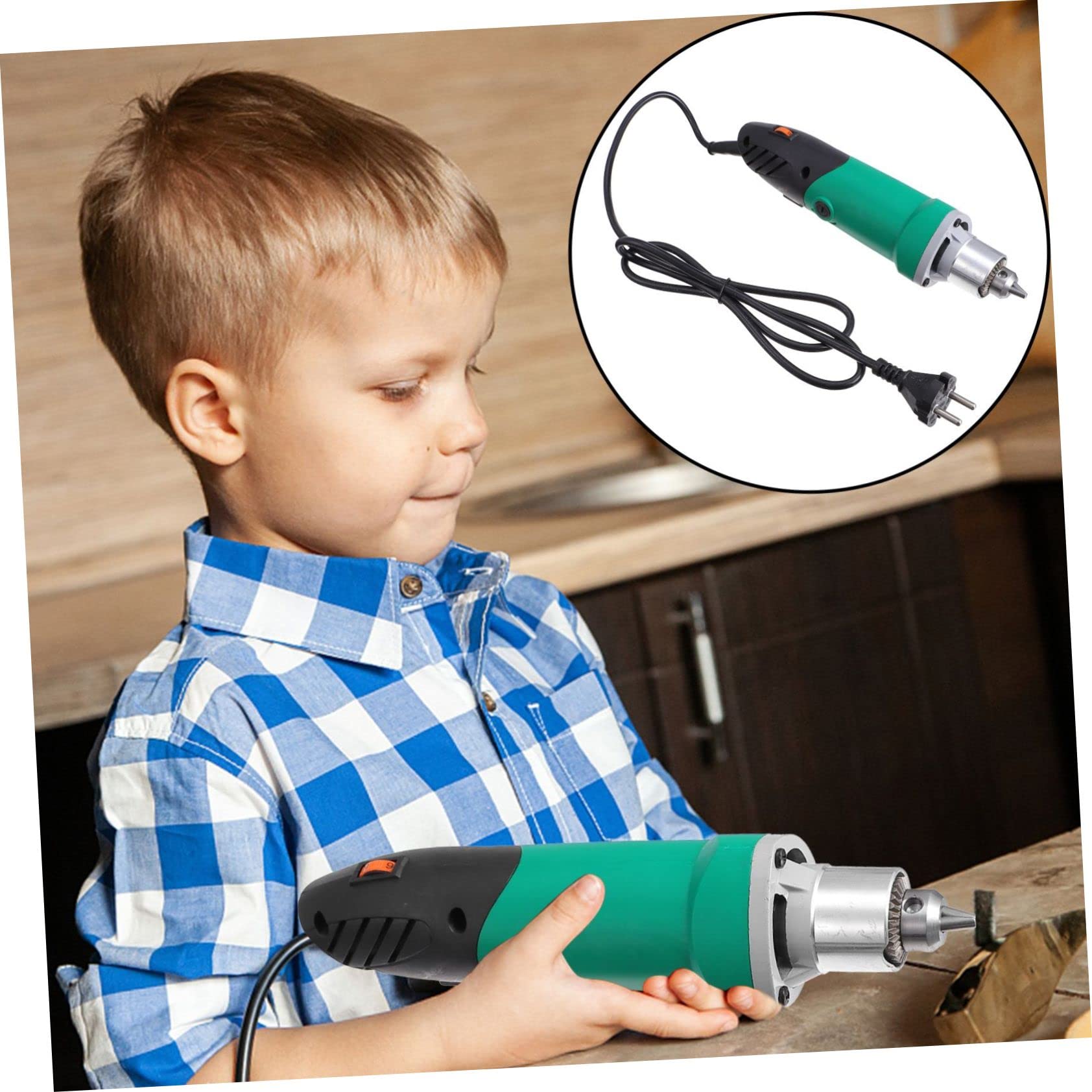 Mini Utensile Rotativo Elettrico 500w 220v Mandrino 6.5mm | 35000rpm, Velocità Regolabile a 6 Livelli, Corpo in Plastica e Metallo, Compatibile Testa a Spazzola