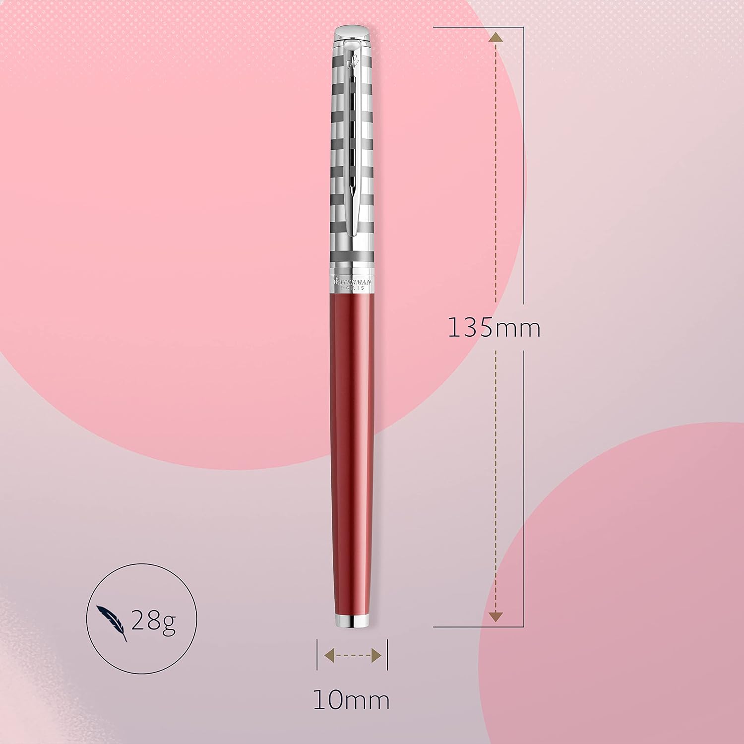 Waterman Rollerball Pen, Hemisphere French Riviera Collection, Le Club Red, Fine Point