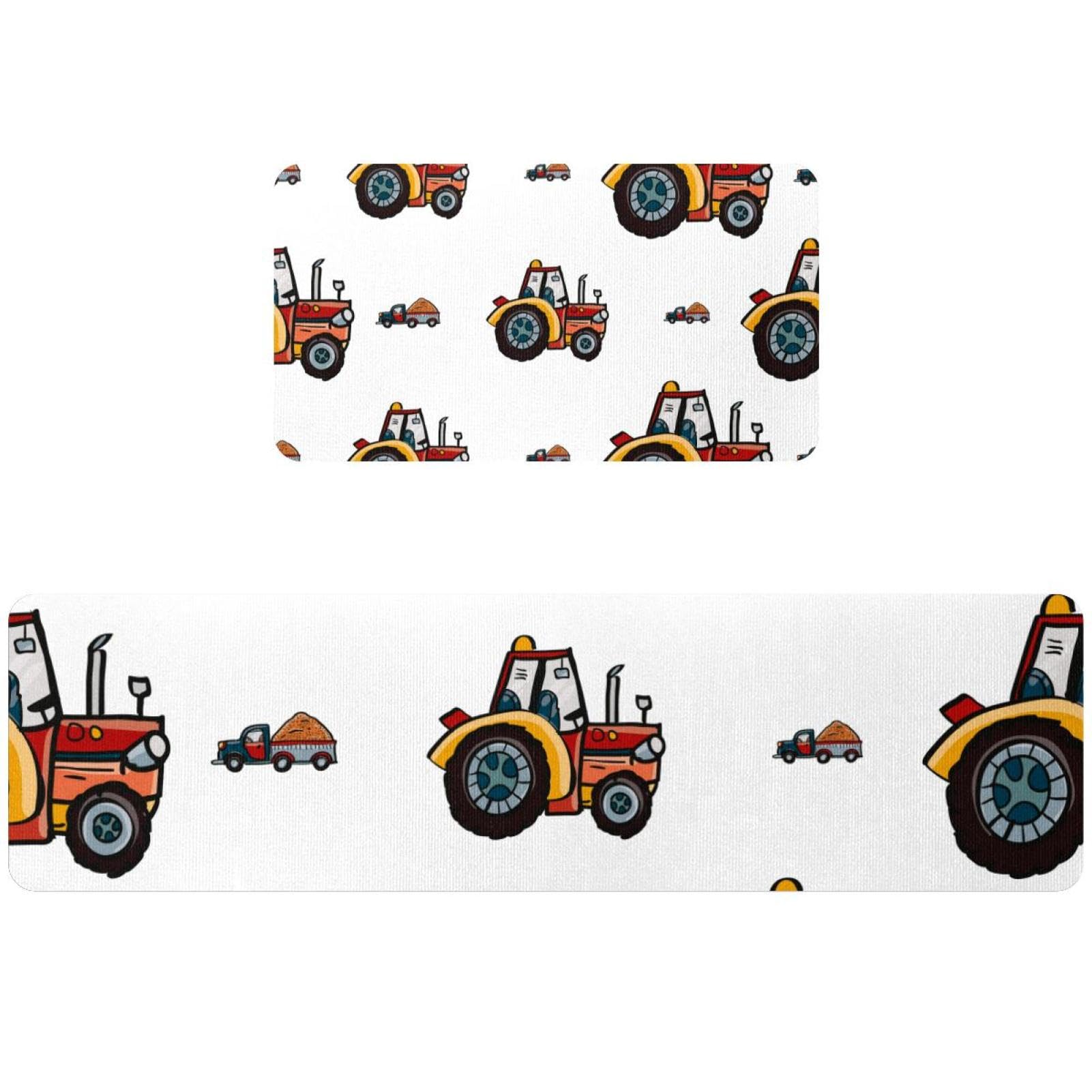 Tapete de cocina de tractor y camión lavable antideslizante 2 piezas