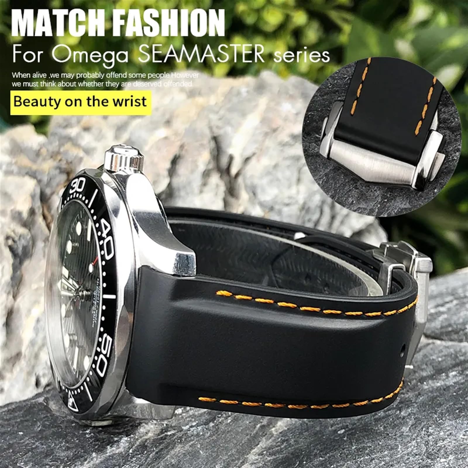 JDIME Bracelets de montre en caoutchouc de Silicone, 20mm 22mm, pour Omega Seamaster Planet Ocean pour Speedmaster Moon Watch, bracelet étanche