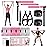 Bbtops Pilates Bar Kit with Resistance Bands,Pilates Flexbands Kit Exercise Fitness Equipment for Women & Men Home Gym Yoga,Multifunctional Pilates Bar Full Body Workout Equipment Pink