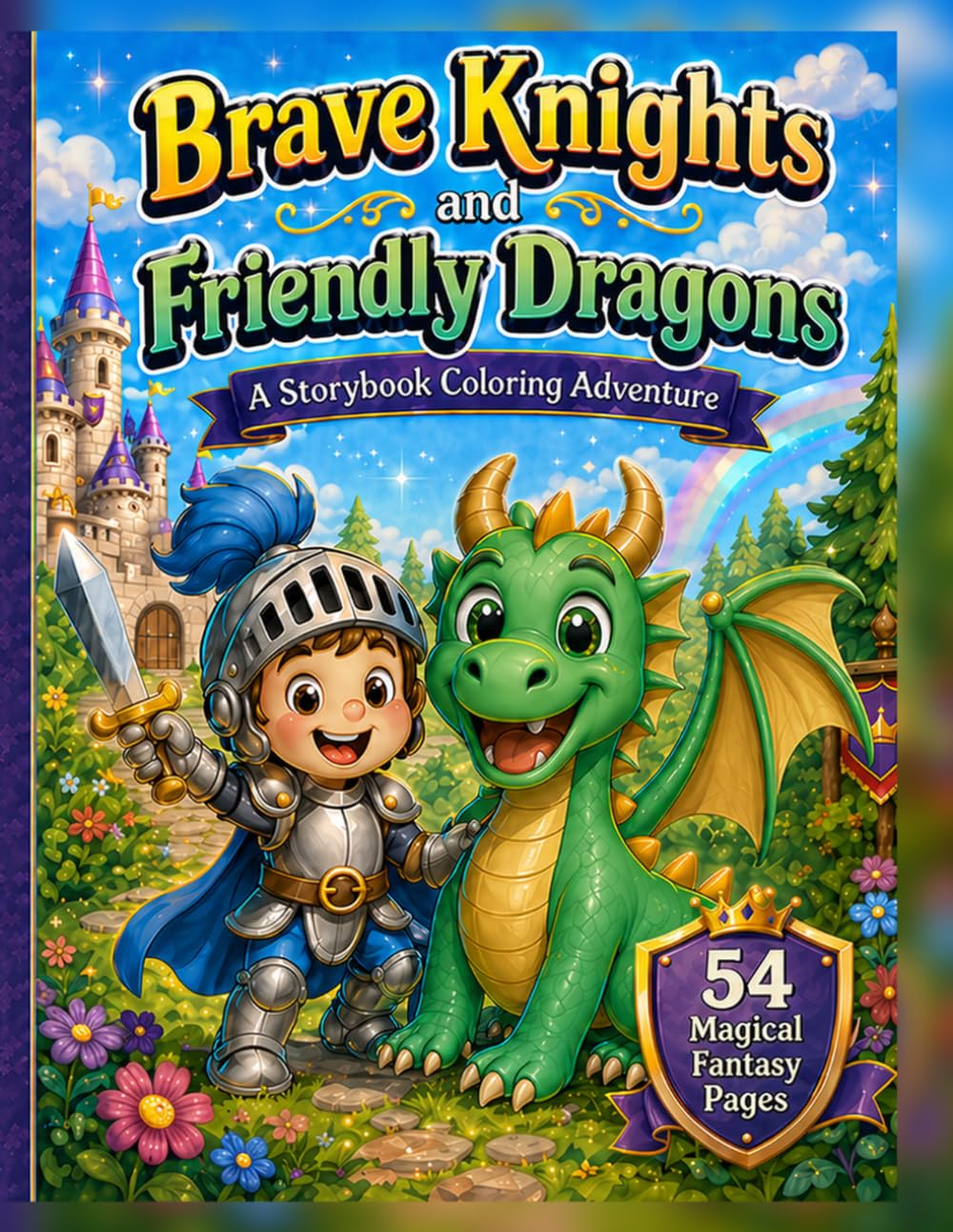 Brave Knights and Friendly Dragons: A Storybook Coloring Adventure (Delightful Joy Coloring)