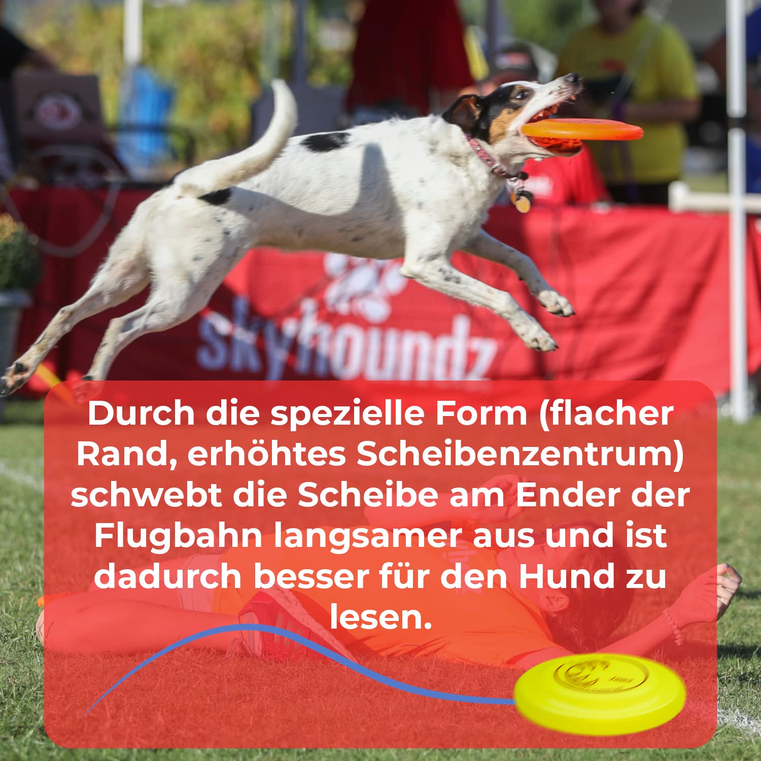 Hyperflite K10 Jawz bissfeste Hunde Frisbee GELB mit X-Flash Anti Glanz gegen Sonnenblitze