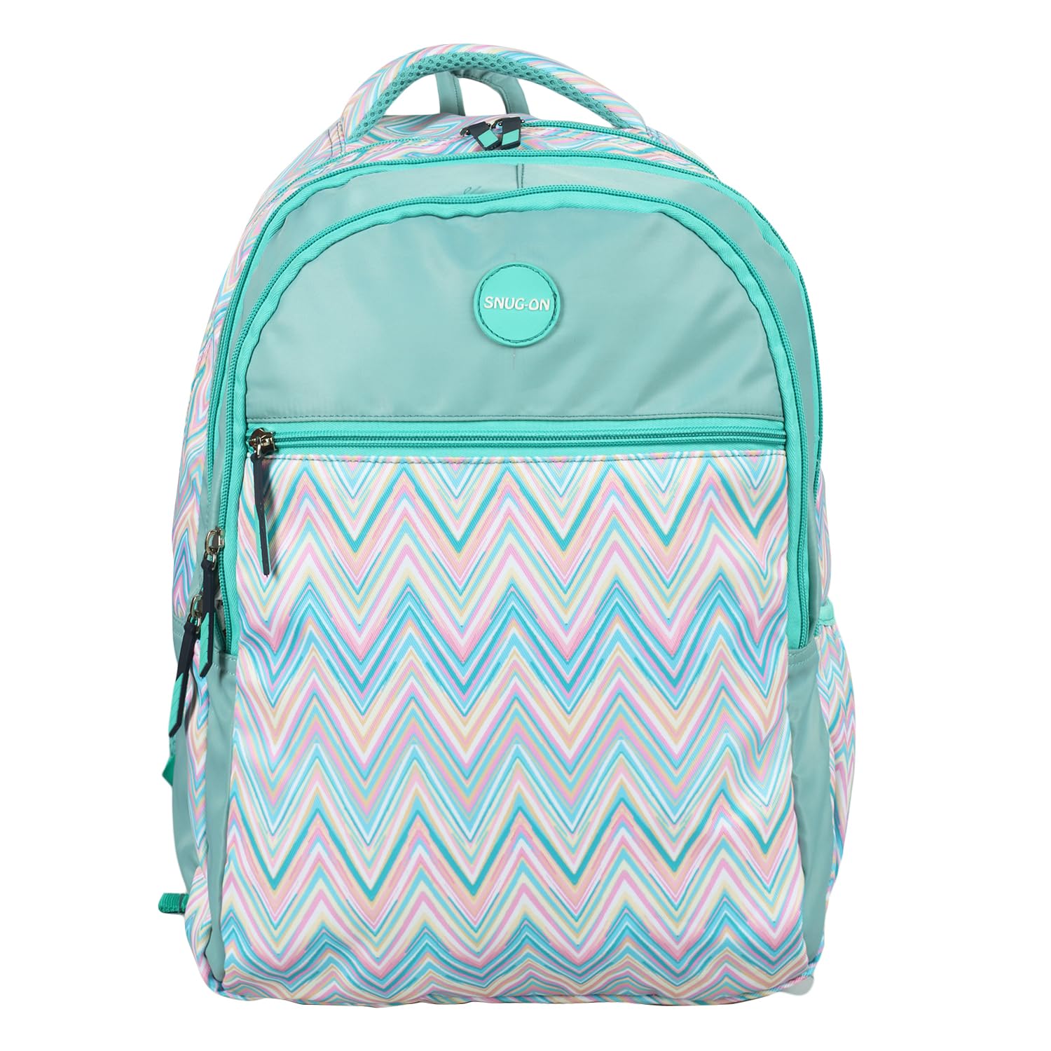 Zig Zagar Printed School Bag with Stationery Pouch & Rain Cover | Backpack for 13-15 Years Girls & Boys | Carry-On with Bottle Holder Pocket & Easy to Fixed Shoulders Straps | Blue - 19Inch-image-43