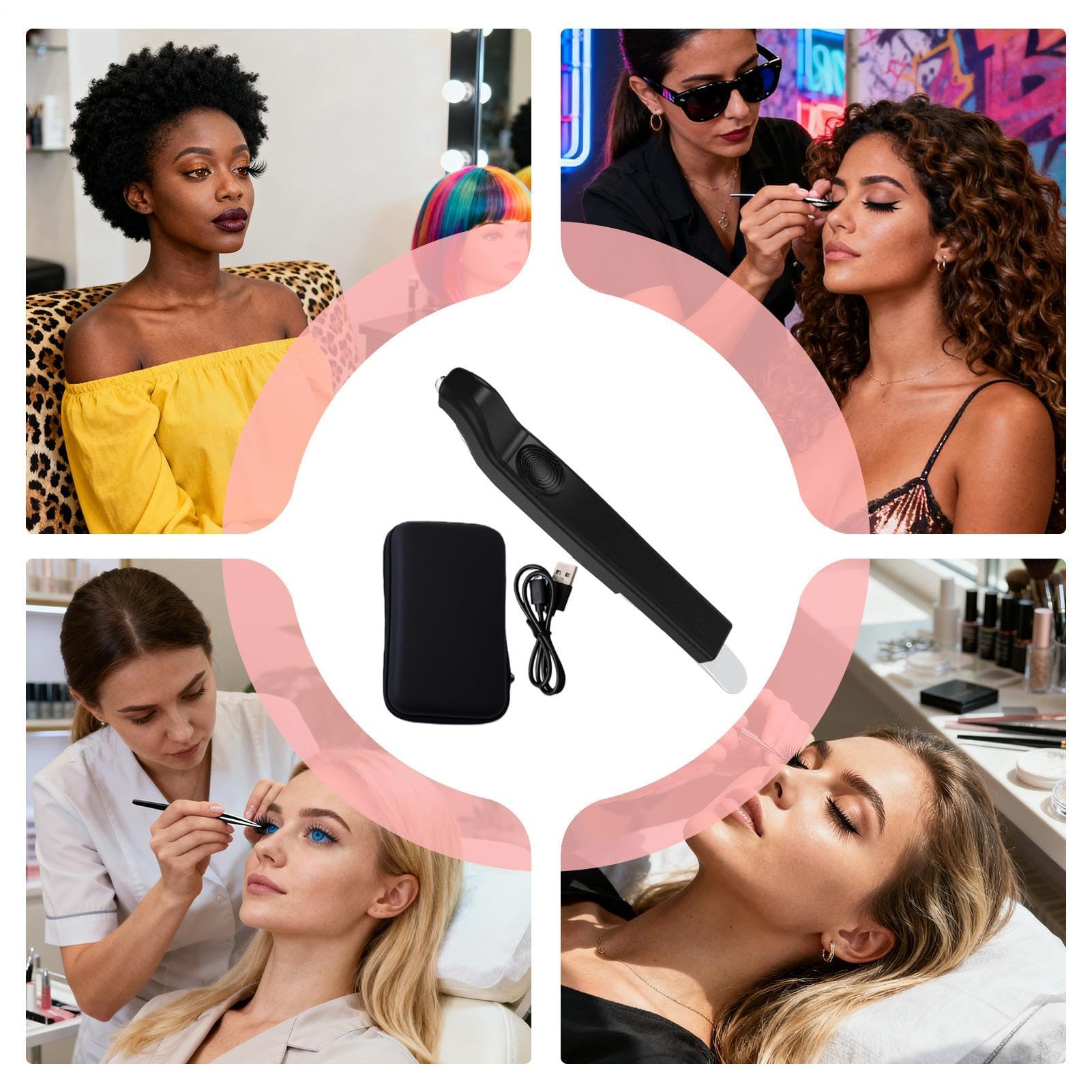 Pinzas Para Extensiones De Pestañas Herramienta Aplicadora de Maquillaje