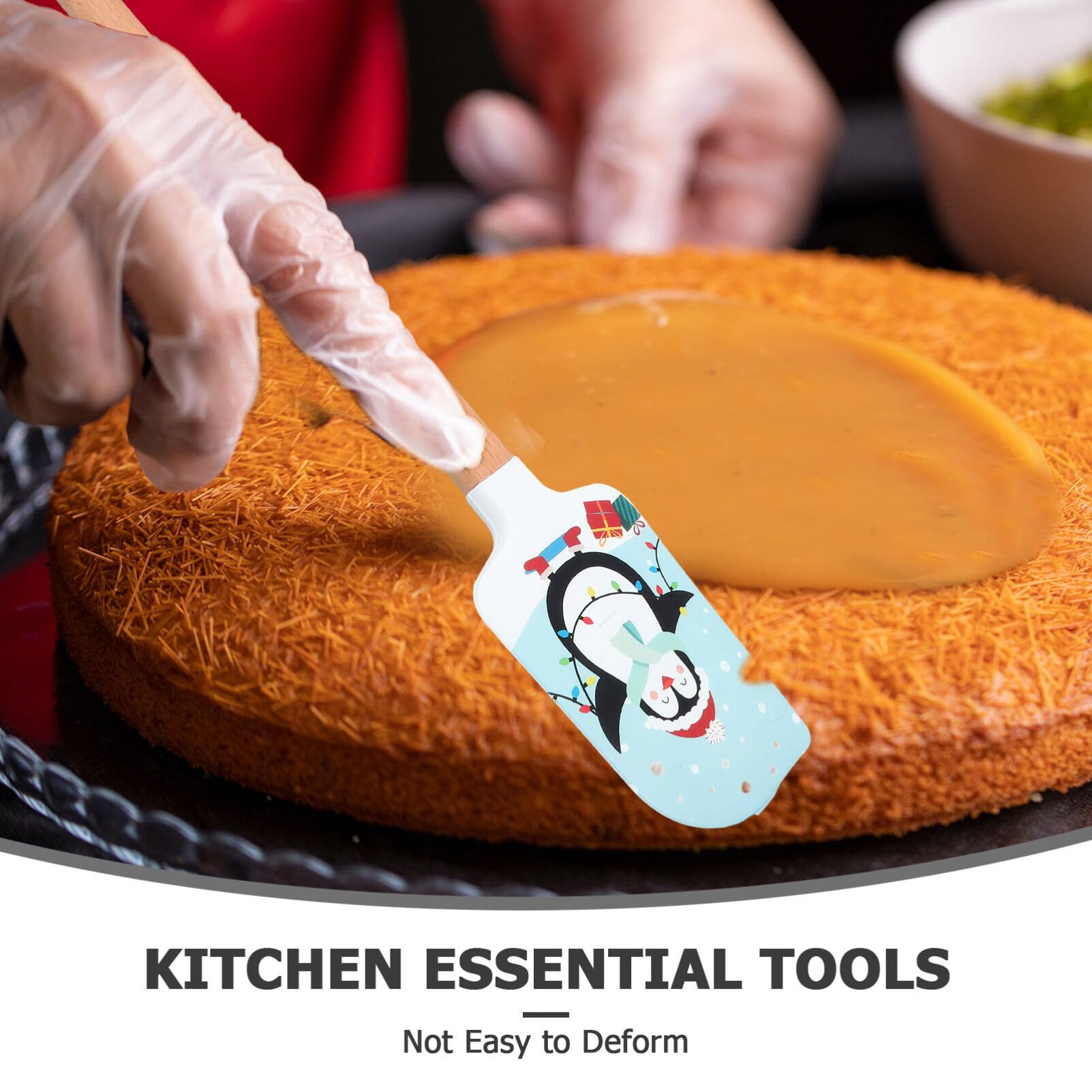 MAGICLULU 5stücke Weihnachts-silikonspatel Mit Cremeschaber Für Backzubehör Praktischer Diy-backspatel Als Butterspatel Für Küche Und Partydekoration