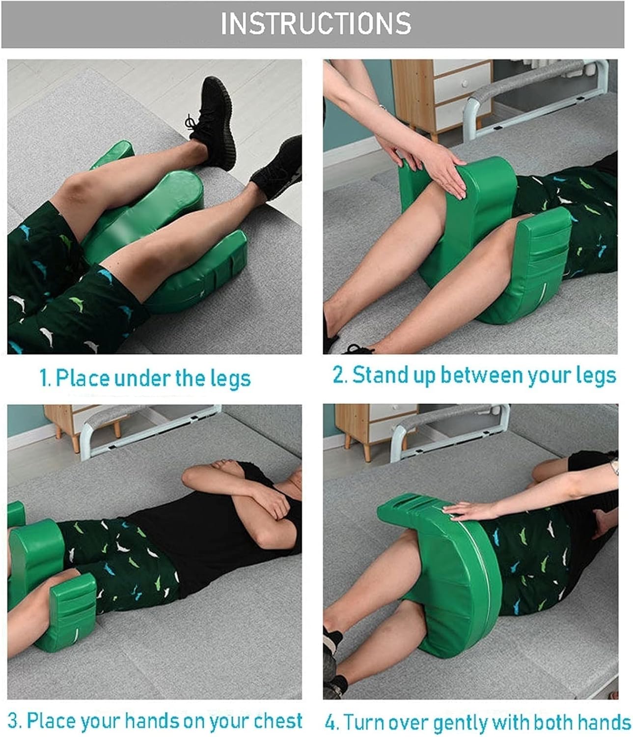 Patient Turning Device, Leg Positioner Pillows, Bed Rest Nursing Anti-Decubitus, PU Leather, Waterproof, Help Patients or Elderly People Turn Over, Easy to Clean, Bearing: 100kg