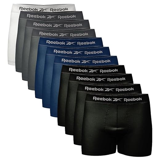 Kit 11 Cuecas Boxer Reebok Masculinas Microfibra Adulto Box Sem Costura