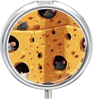 Cheese Lovers Food Rat Pill Case 3 Compartment Pill Box Portable Medicine Organizer Unique Gift