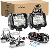 Vista 22 de Nilight 2 cápsulas de luz LED de triple fila de 4 pulgadas, 60 W, combo inundación punto, 6000 lm, 2 unidades, 6.5 pulgadas, 120 W, barra de luz