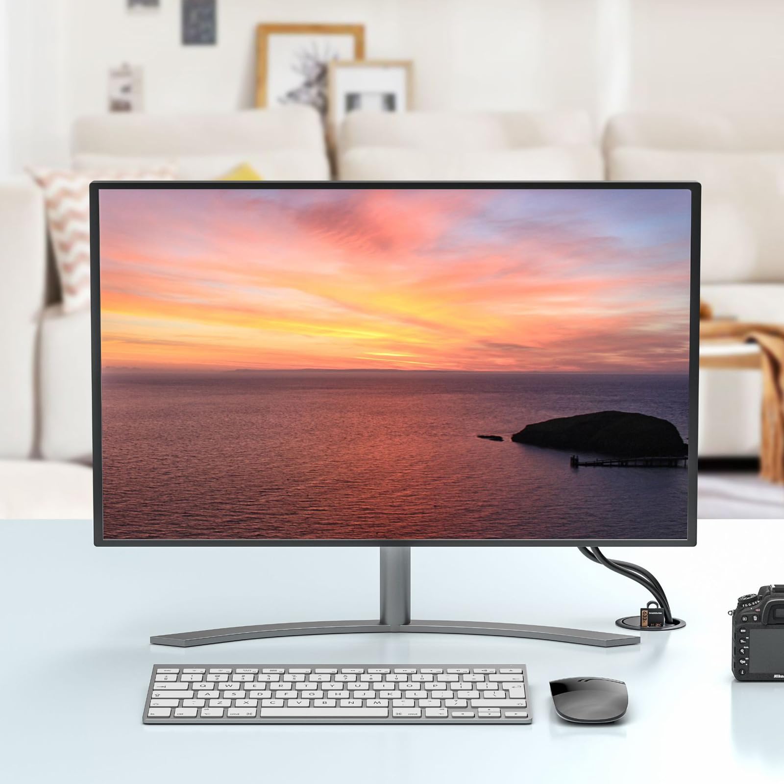 Oszczędność miejsca na biurko USB otwór przelotowy montaż na biurku otwór przelotowy kabel biurkowy transfer danych rozgałęźnik stacji dokującej