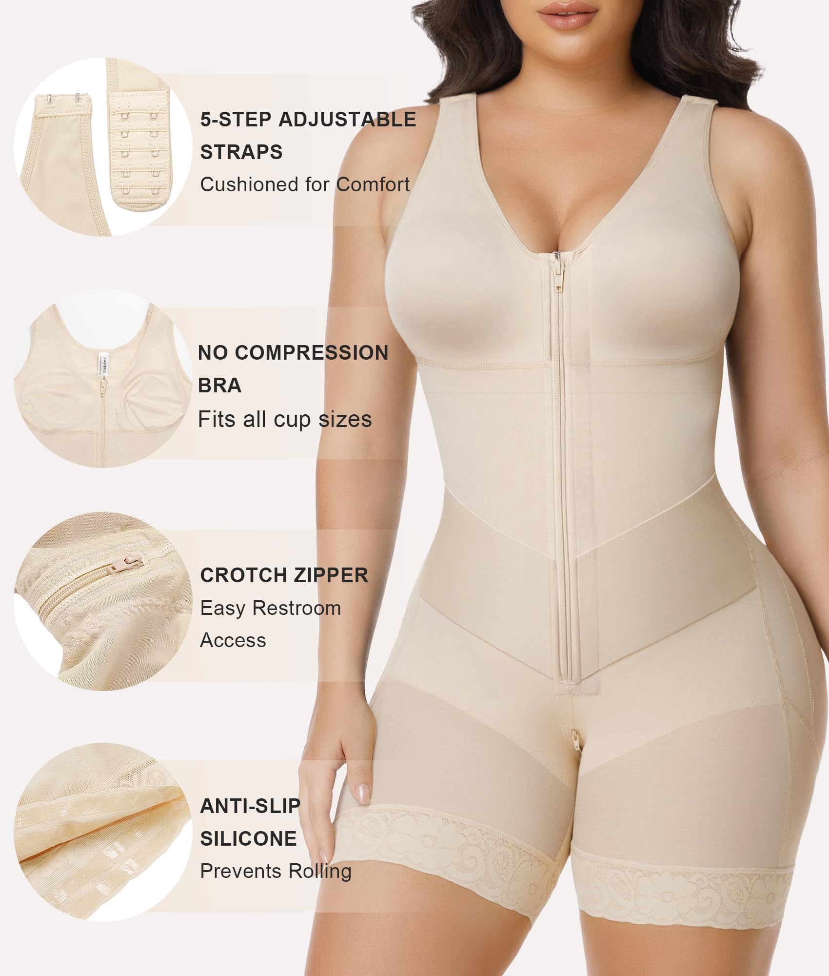 SHAPERX Body Contenitivo Donna Faja Colombiana Pancia Piatta Post Parto