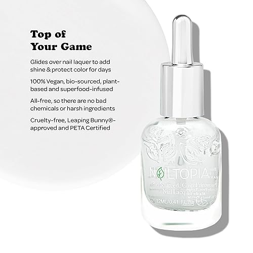 Miniatura 2 de Nailtopia - Capa superior sin virutas a base de plantas - No tóxico, de origen biológico, de larga duración, esmalte fortalecedor - Lo mejor de tu