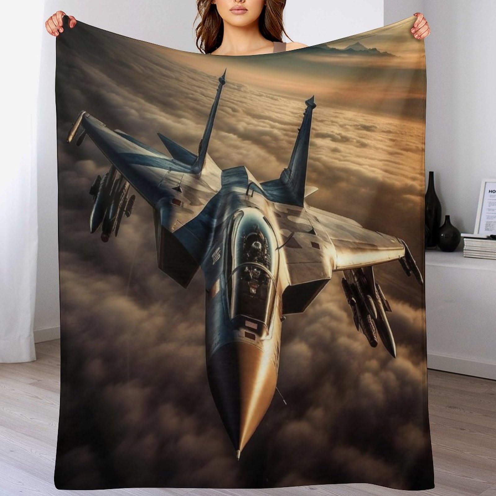 Couverture avion fighter plaid lit douillet et drap de canapé chaud