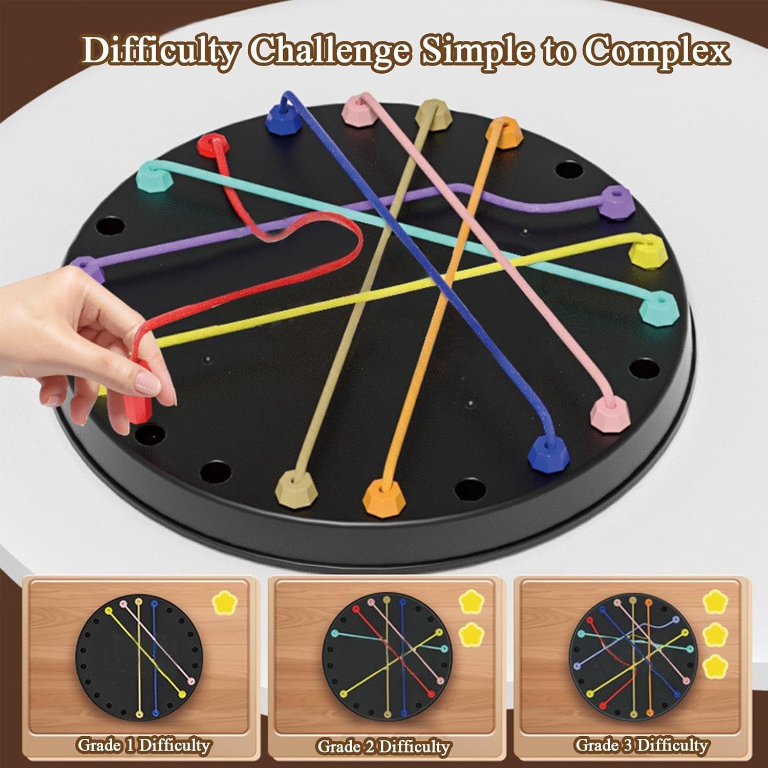 CountryLink Rope Knot Untying Challenge Puzzle | Twisted Ropes Untangle Board Game for Kids | Brain Teaser Logic Puzzle for 3+ Years | Stress Relief & Educational STEM Toy 4
