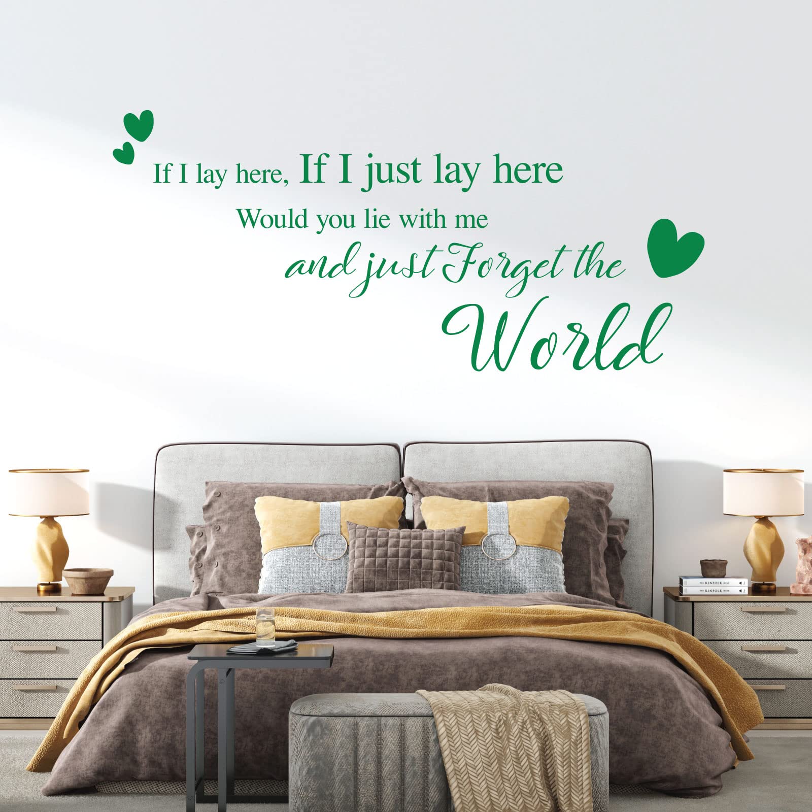If I Lay here... Would You Lie with me and just Forget the World - Wall Quote, Wall Art Sticker [Large] [Meadow]