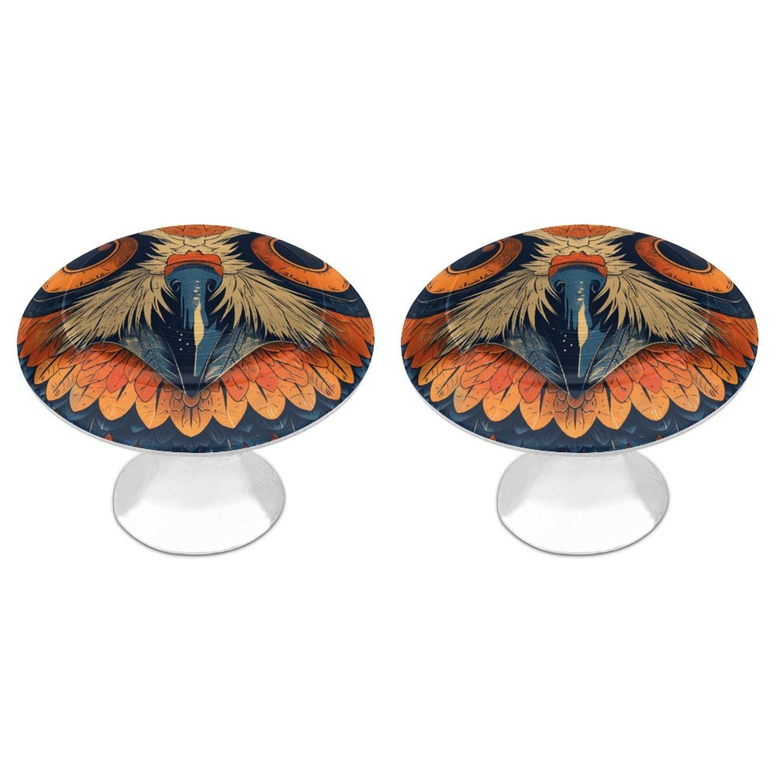 NTVOWPZO Cabinet Handles Round Drawer Pulls Retro Color Owl Dresser Knobs for Cabinets and Drawers Handle for Bathroom Cupboard Drawers Cabinet Pulls for Kitchen Door