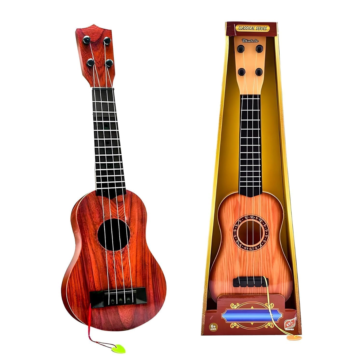 Dimitra Guitar Toy 4-String Acoustic Music Learning Toys | Musical Instrument Educational Toy Guitar for Beginner | Sound Toys Best Gift for Kids | Age 3-12 (17 inch) malticolour-image-26