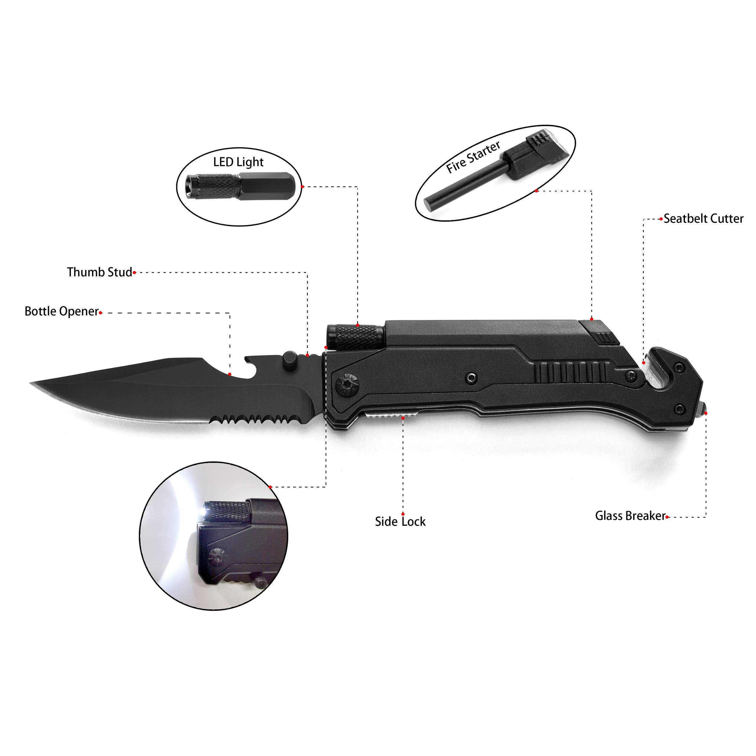 KetDirect Personalized Engraved Mens Folding Knife for Son from Mom - for Birthday Christmas Graduation Deployment - Men Unique and Cool Camping Fishing Hunting Pocket Knives for Him