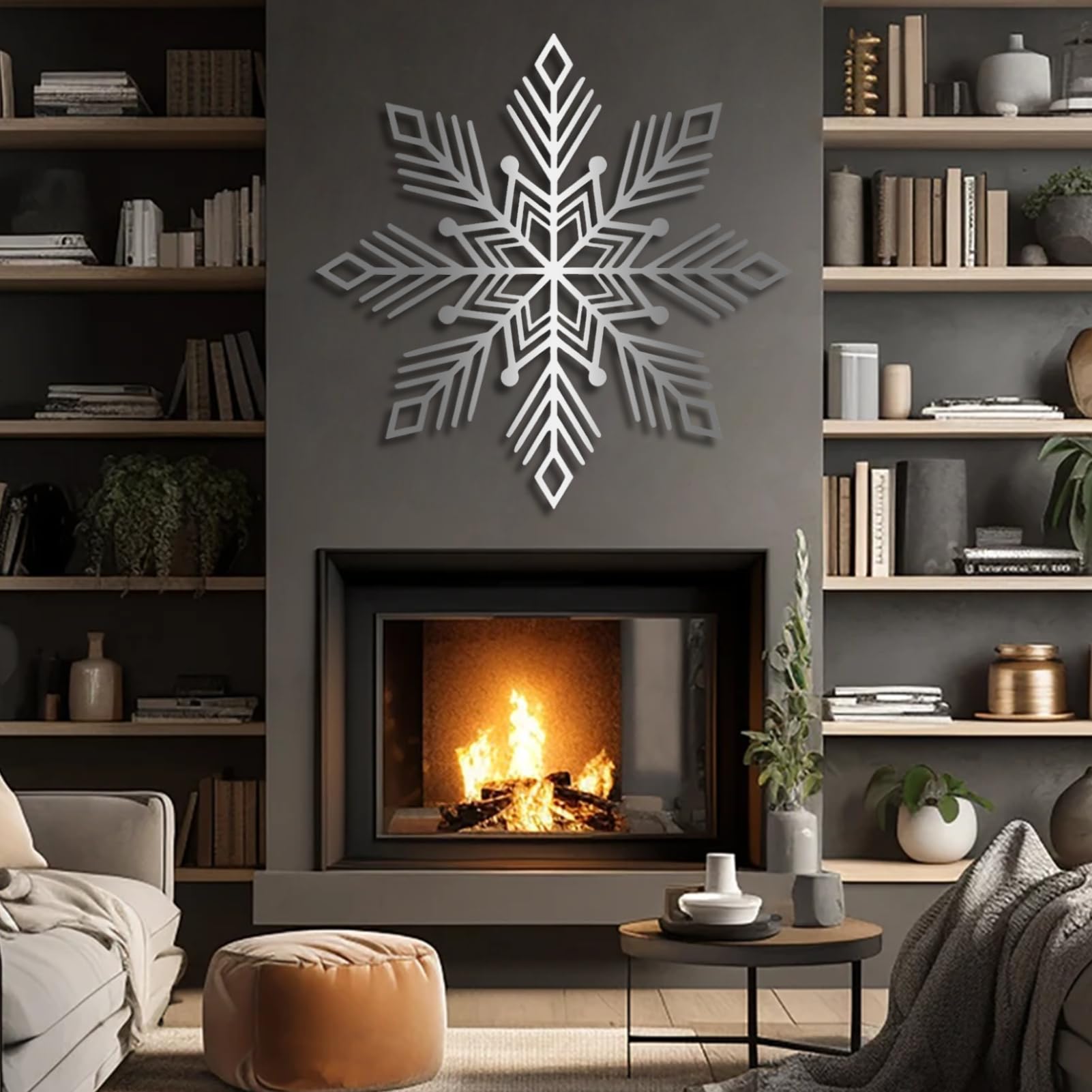 Flocon de neige géant en métal pour sublimer votre décoration de Noël extérieure