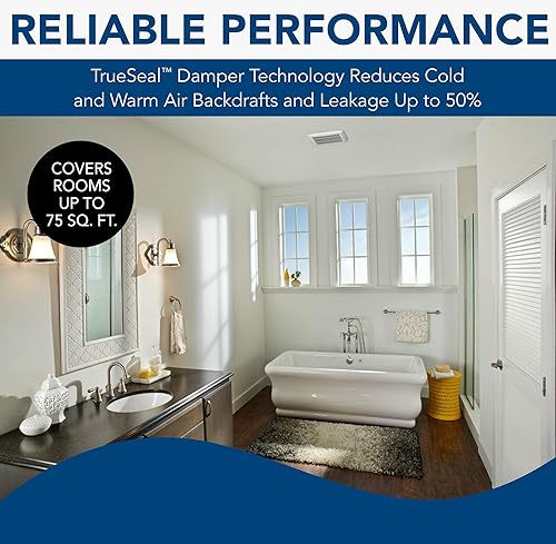 Miniatura 9 de Broan-NuTone A110 Broan Invent Series - Ventilador de escape de baño de una sola velocidad instalación lateral de sala de techo 30 Sones 110 CFM