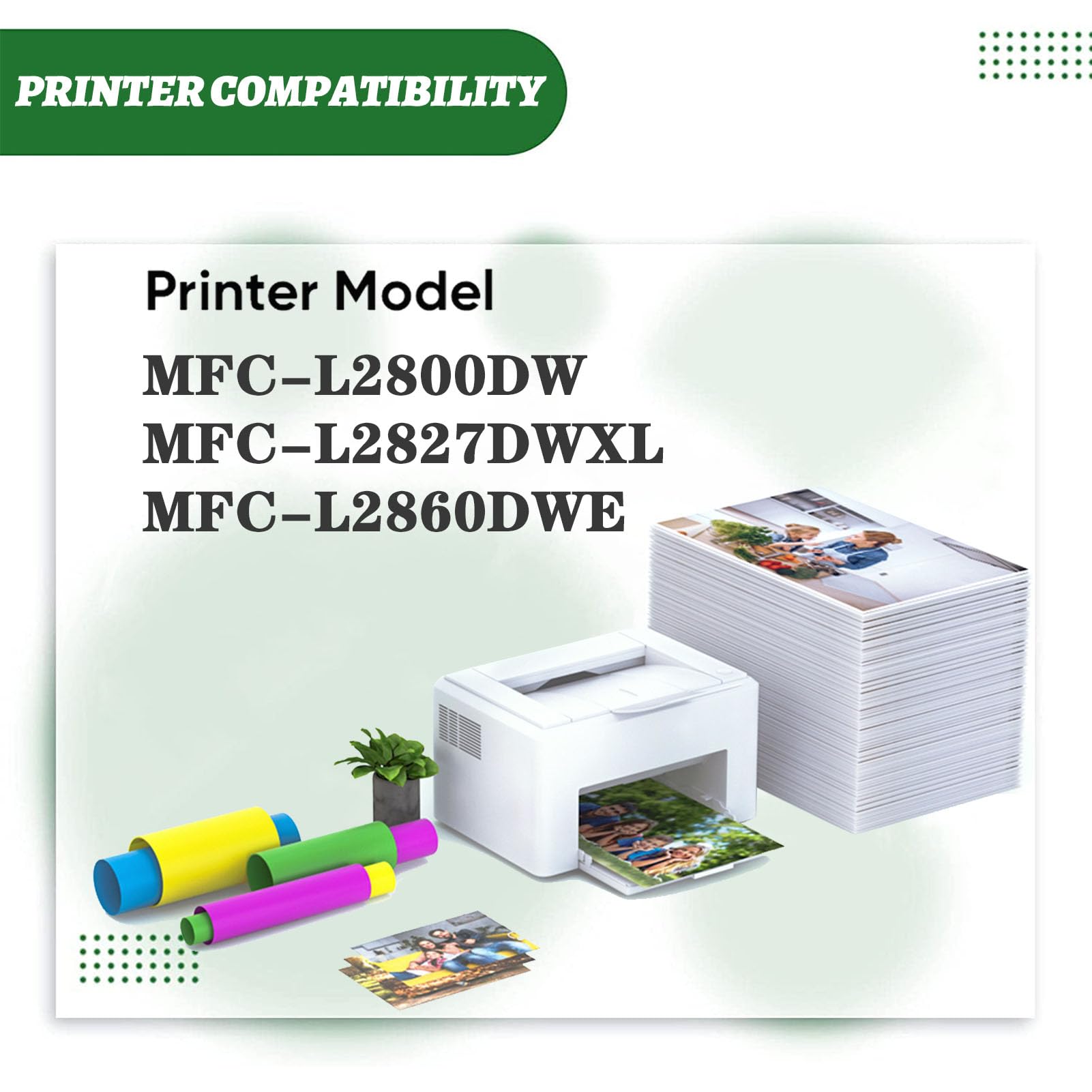 PuCio TN-2510XL TN2510XL Cartuccia di Toner Ad Alta capacità Compatibile per Brother MFC-L2800DW MFC-L2827DWXL MFC-L2860DWE 1 Pack